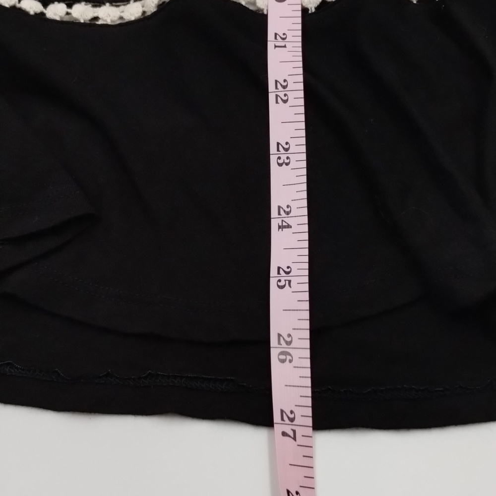 LAPIS black & ivory flowy crochet lace blouse wide sleeve size large - Picture 11 of 12